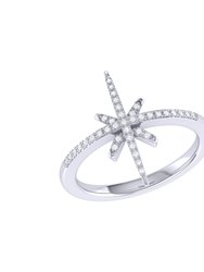 Twinkle Star Diamond Ring in Sterling Silver - Silver