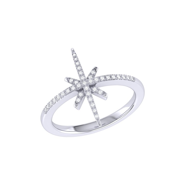 Twinkle Star Diamond Ring in Sterling Silver - Silver