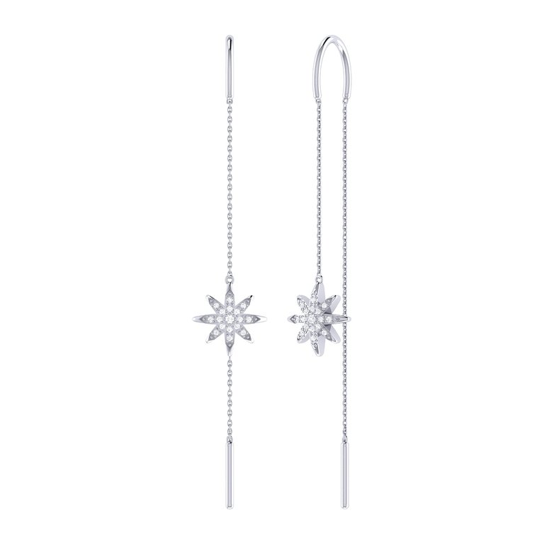 Twinkle Star Tack-In Diamond Earrings in Sterling Silver - Silver