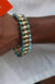 Twisted Rays Turquoise Bracelet In 14K Yellow Gold Plated Sterling Silver