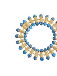 Twisted Rays Turquoise Bracelet In 14K Yellow Gold Plated Sterling Silver - Yellow Gold