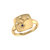 Virgo Maiden Blue Sapphire & Diamond Constellation Signet Ring in 14K Yellow Gold Vermeil on Sterling Silver - Yellow Gold