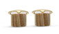 Wood Jasper Stone Cufflinks in 14K Yellow Gold Plated Sterling Silver - Gold