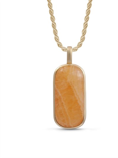 LuvMyJewelry Yellow Lace Agate Tag in 14K Yellow Gold Plated Sterling Silver product
