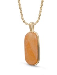Yellow Lace Agate Tag in 14K Yellow Gold Plated Sterling Silver