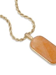 Yellow Lace Agate Tag in 14K Yellow Gold Plated Sterling Silver