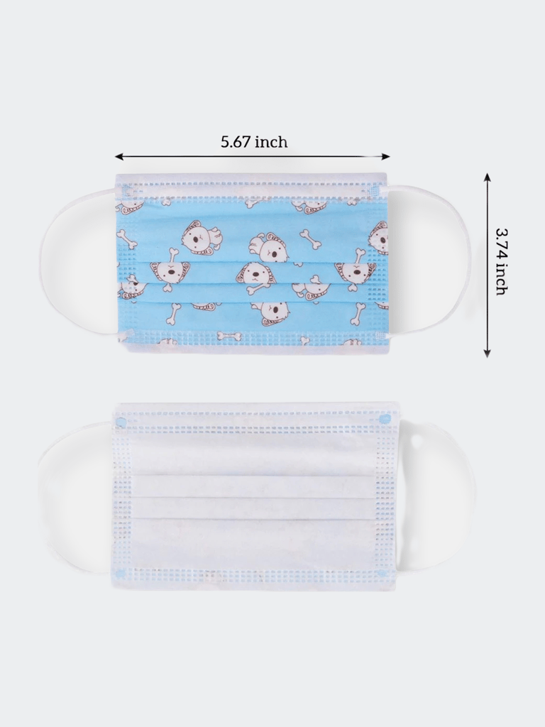 100 Pack Kids Disposable Face Masks - 3 Ply, Breathable & Comfortable