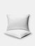 2 Pack Cotton Stripe Plush Bed Pillows - Grey Stripes