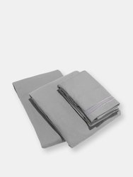 4-Piece Bed Sheet Set - Grey