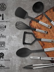 Cooking Utensils Set (Grey & Black) – 23 Pieces - Black