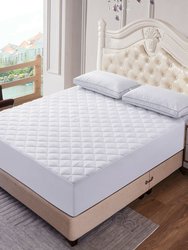 Quilted Fitted Fully Cover Mattress Topper - White