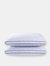 Set of 2 Premium Gusseted Quilted Bed Pillows - Navy Blue Piping