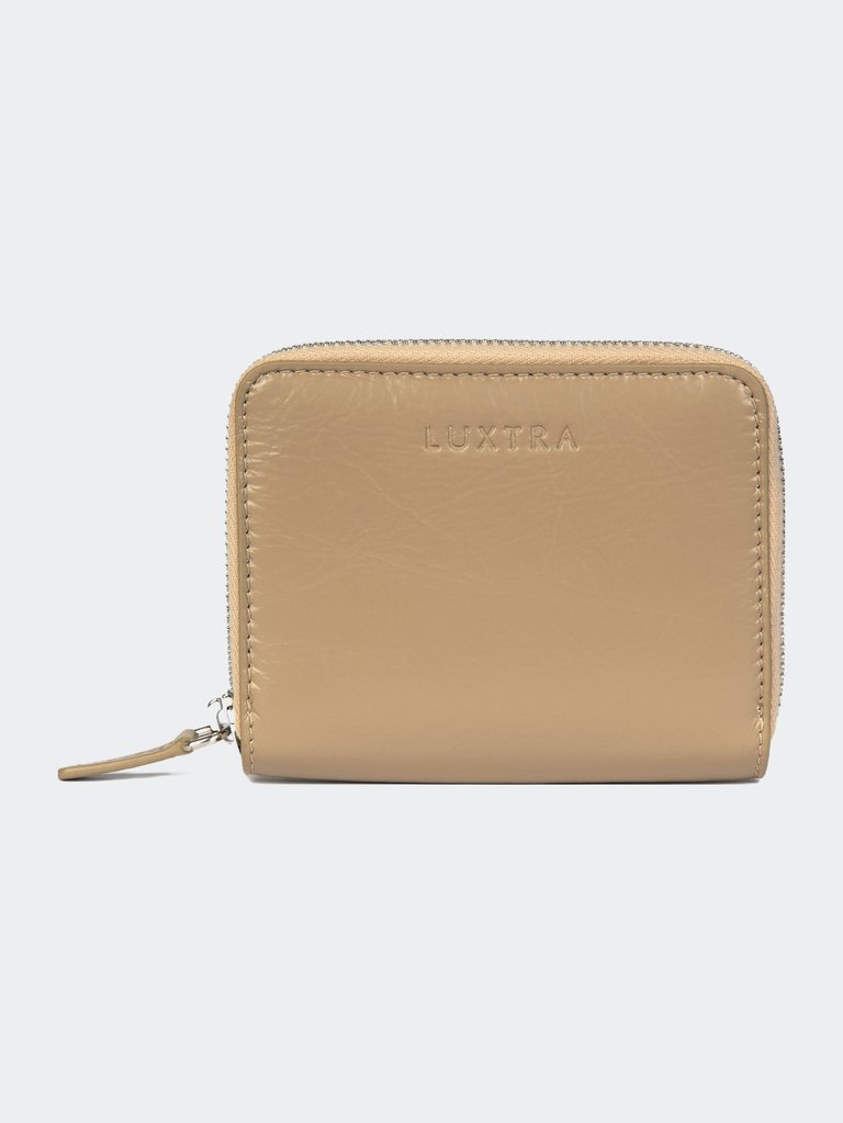 Biscuit Brown Small Zip Wallet - The Margrethe - Biscuit Brown