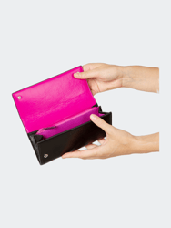 Black & Fuchsia Continental Wallet