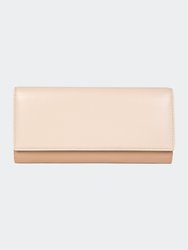 Cream Tricolour Continental Wallet - Cream