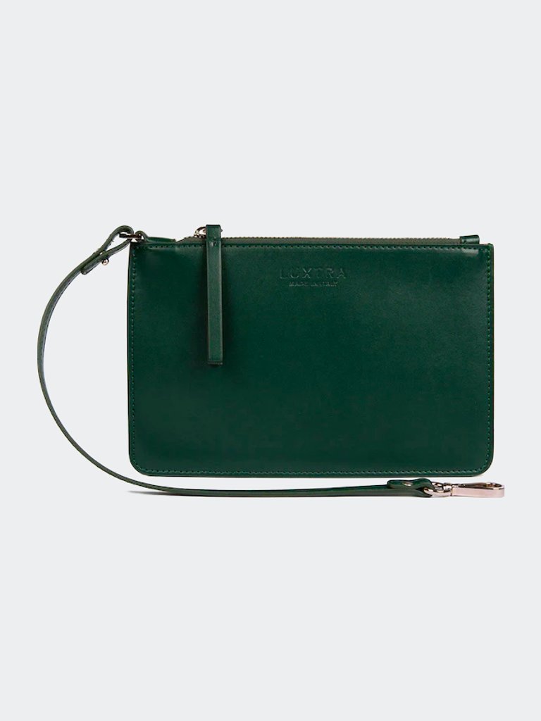 Ivy Green Smooth Pouch | The Junko - Green