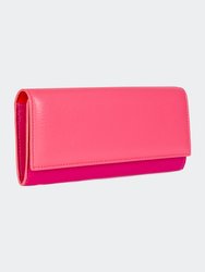 Pink Tricolour Continental Wallet