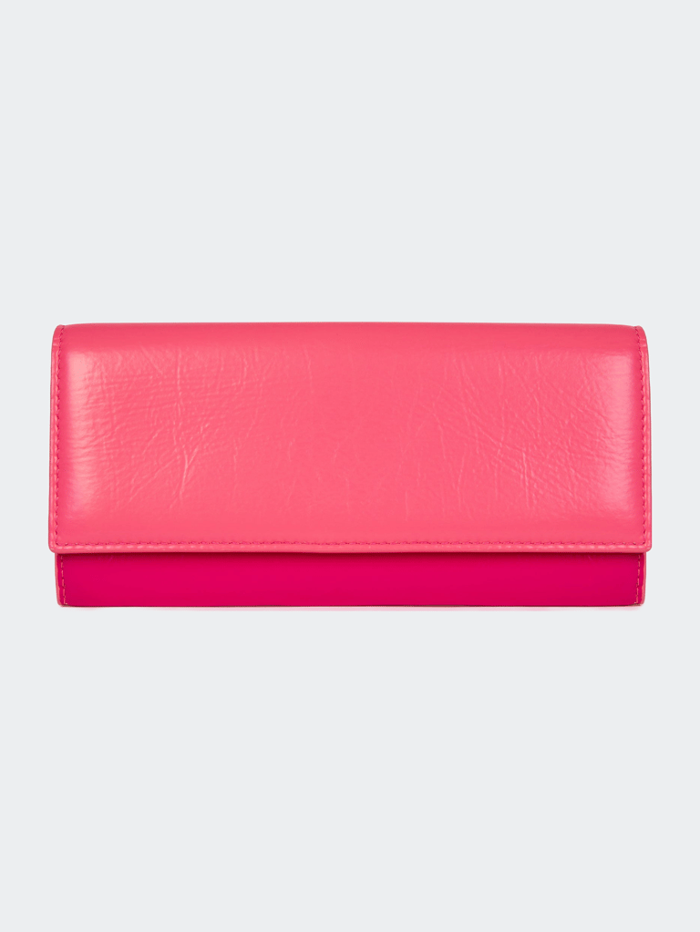 Pink Tricolour Continental Wallet - Pink