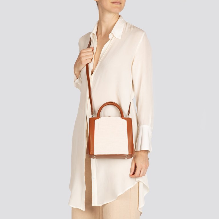 Tan & Cream Mini Handbag | The Nina - Tan Brown