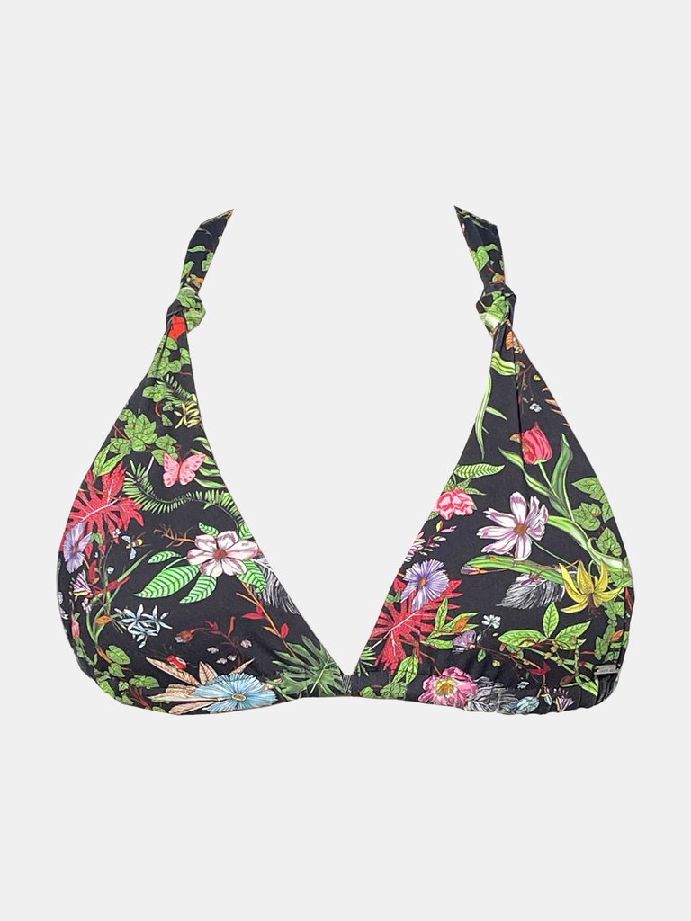 Madison Racerback - Black Botanical