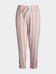Taylor Crop Pant - Pink and White Stripe