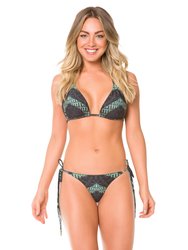 Anna Bikini Top Croco Reversible And Seamless - Black