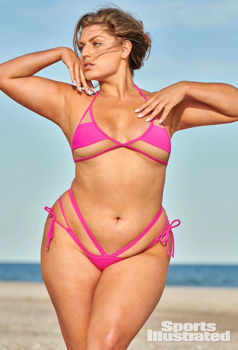 Ella Mesh Pink Brazilian Bikini Top - Pink