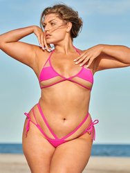 Ella Mesh Pink Brazilian Bikini  Bottom - Mesh Pink