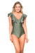 Ruffles One piece Swimsuit - Olive Shimmer