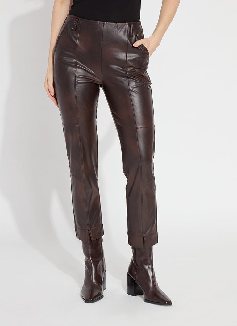 Acro Vegan Leather Trouser - Antique Brown