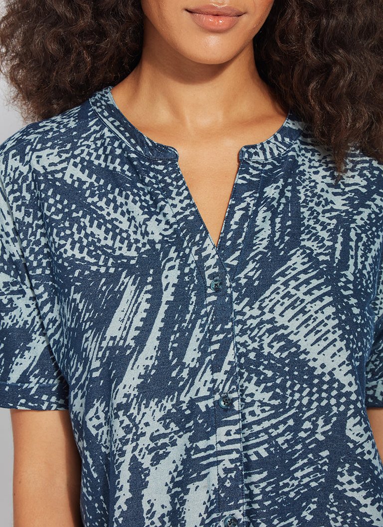 Aruba Short Sleeve Shirt (Plus Size) - Discharge Palm