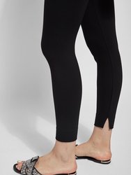 Black Fennel Ankle Slit Legging