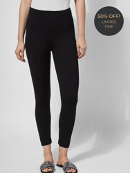 Black Fennel Ankle Slit Legging