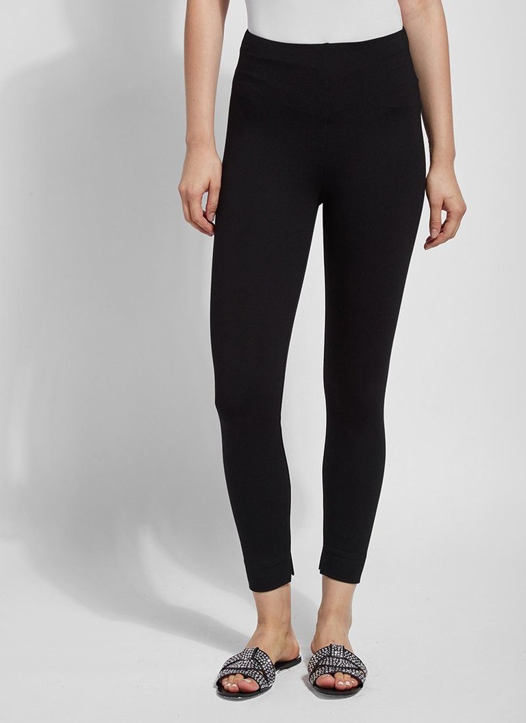 Black Fennel Ankle Slit Legging - Black