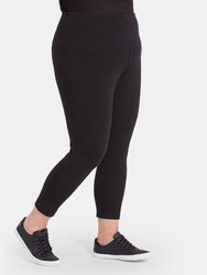 Black Flattering Cotton Crop Legging (Plus Size)