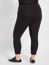 Black Flattering Cotton Crop Legging (Plus Size)