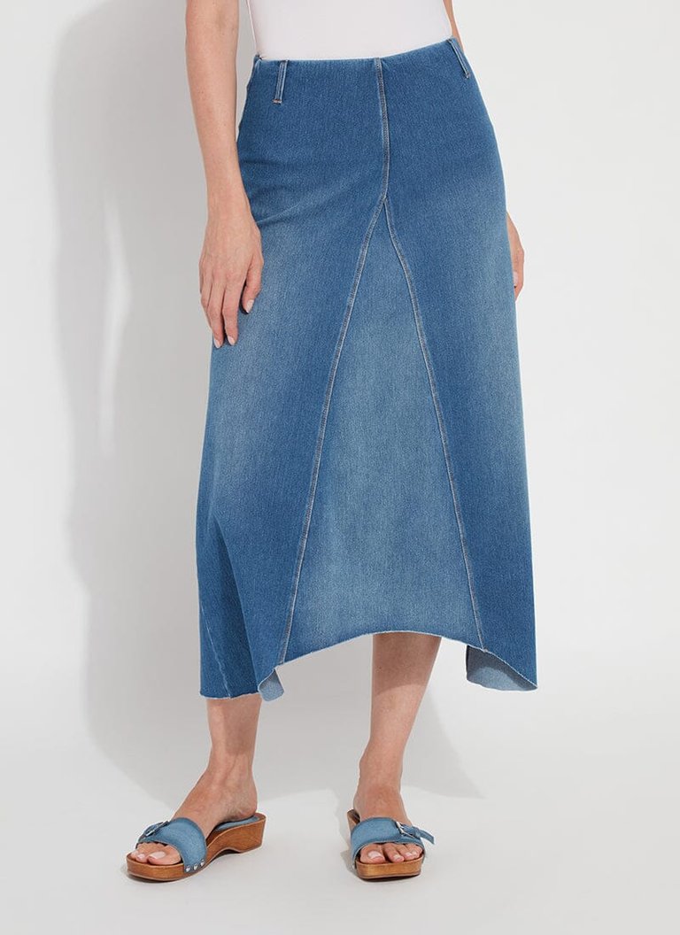 Camille Denim Maxi Skirt - Mid Wash