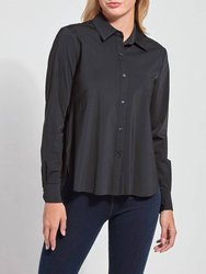 Connie Slim Button Down Shirt - Black