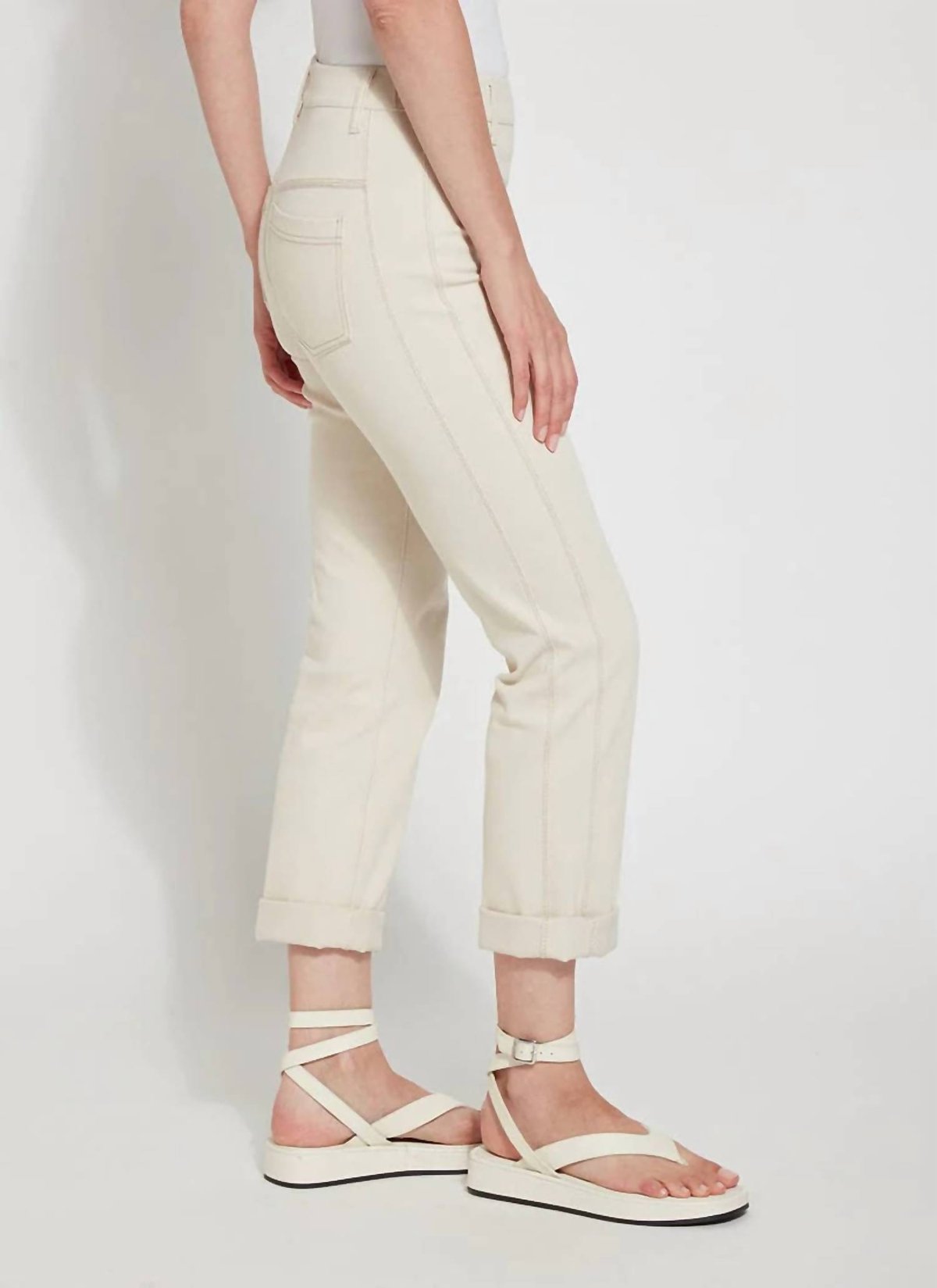 Lysse Crisp Chino Cropped Boyfriend Denim Pant - Crisp Chino