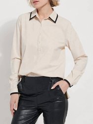 Diana Shirt With Contrast Trim In Crisp Chino - Crisp Chino