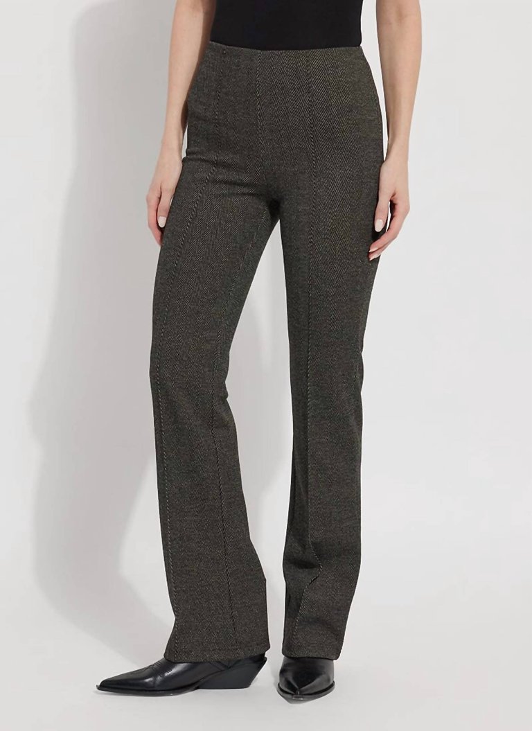 Elysse Wide Leg Pant - Smoked Herringbone