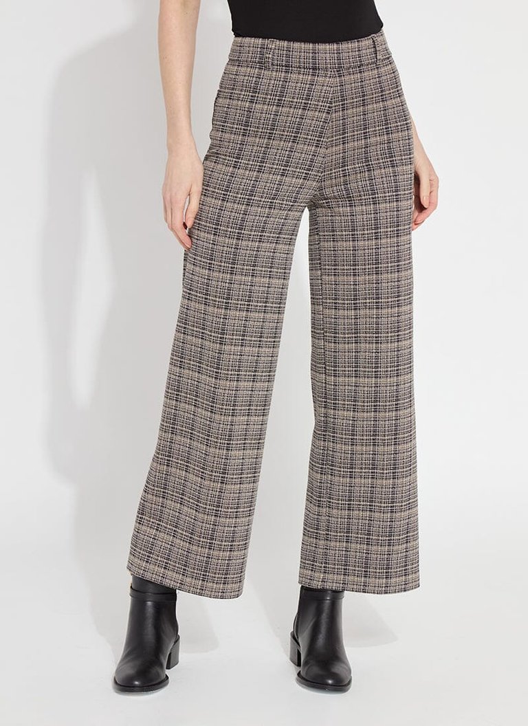 Erin Wide Leg Ponte Jacquard - Opposites Attract Plaid