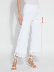 Eyelet Embroidered Crop (Plus Size)  - White