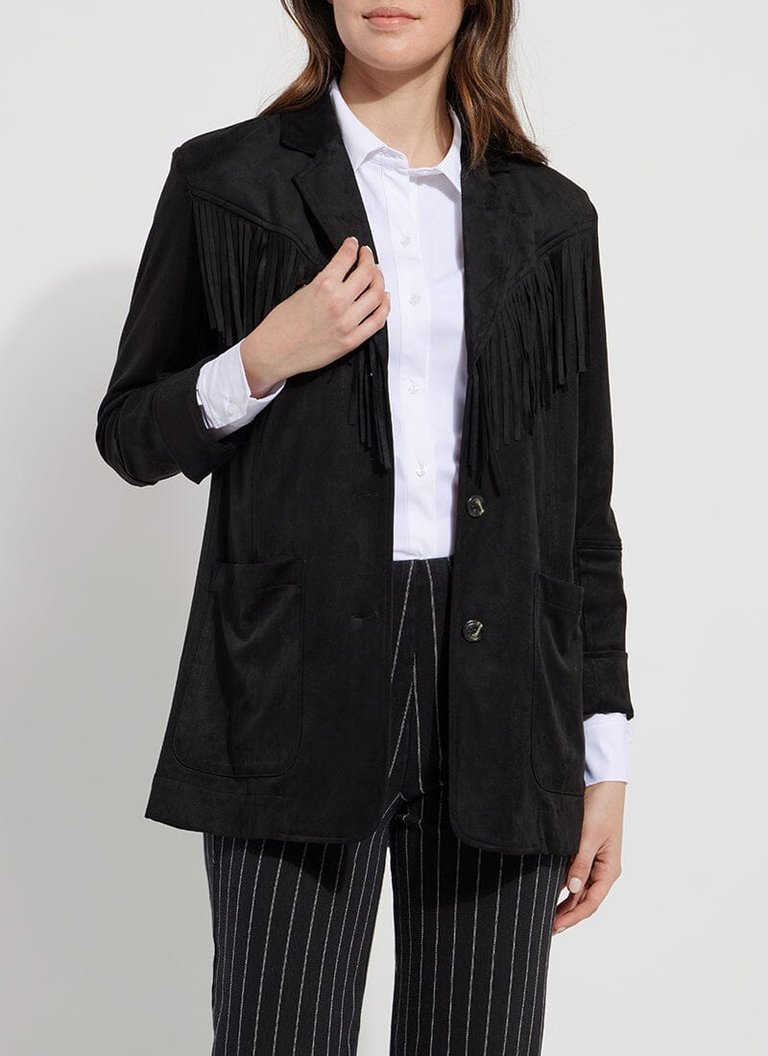 Heidi Vegan Suede Blazer - Black