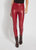 Hi Waist Vegan Leather Legging - Red Mahogany