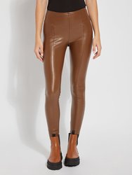 Hi Waist Vegan Leather Legging - Bronze