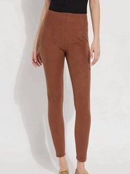 High Waist Suede Legging - Whiskey