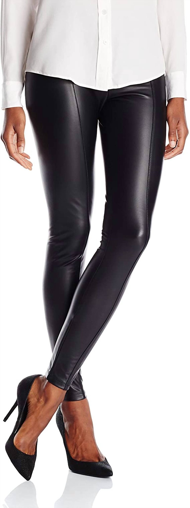 High Waist Vegan Leather Legging - Black