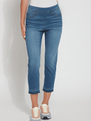 'Holding Power' Premium Denim- Cropped Straight Leg - 24.5" Inseam - Authentic Midwash