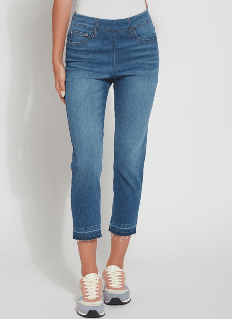 'Holding Power' Premium Denim- Cropped Straight Leg - 24.5" Inseam - Authentic Midwash